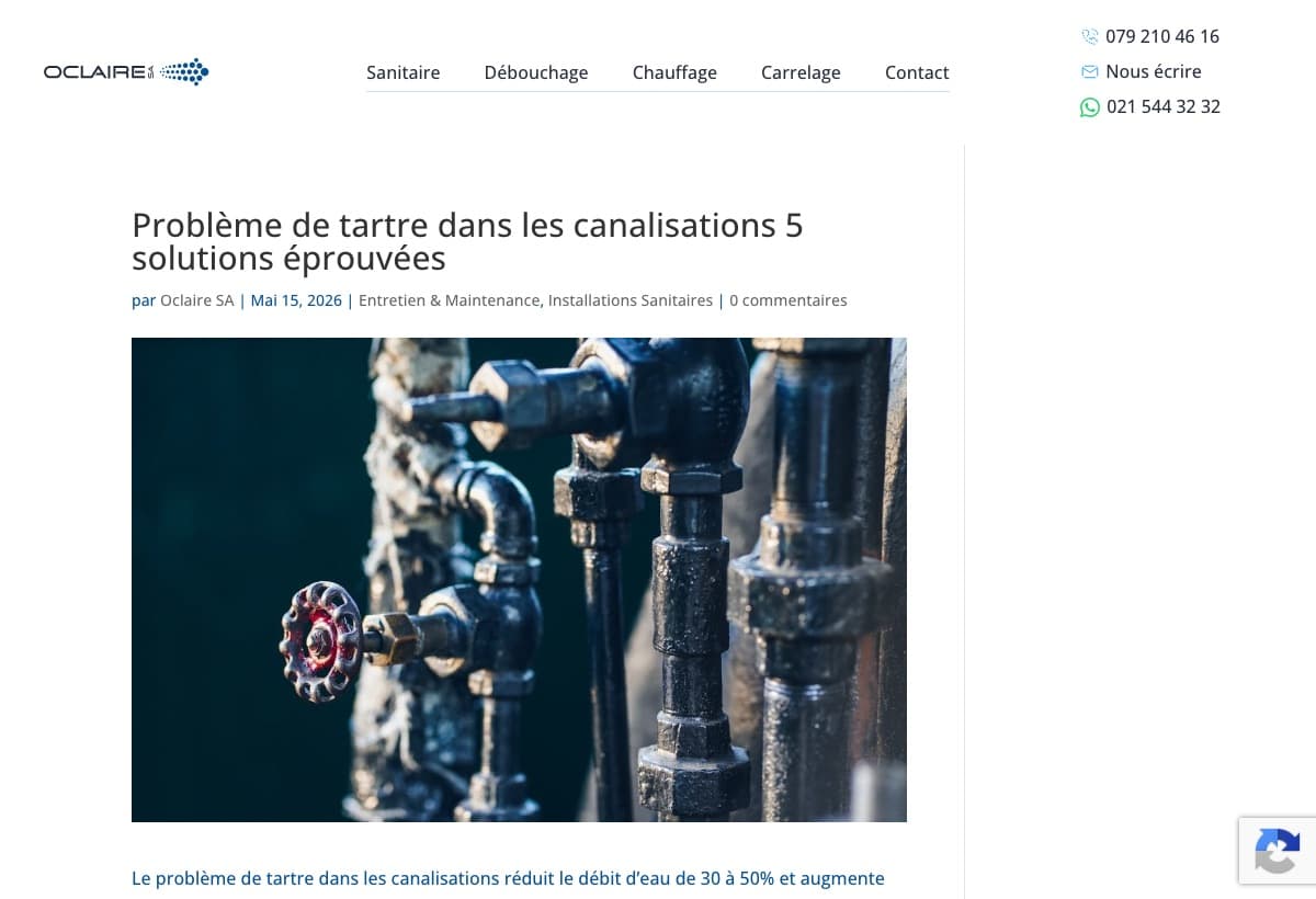 Oclaire's article on limescale in pipes